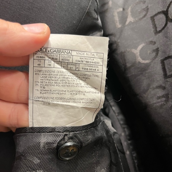 DOLCE & GABBANA men’s virgin wool and silk jacquard midnight black blazer sz 48 - Picture 11 of 16